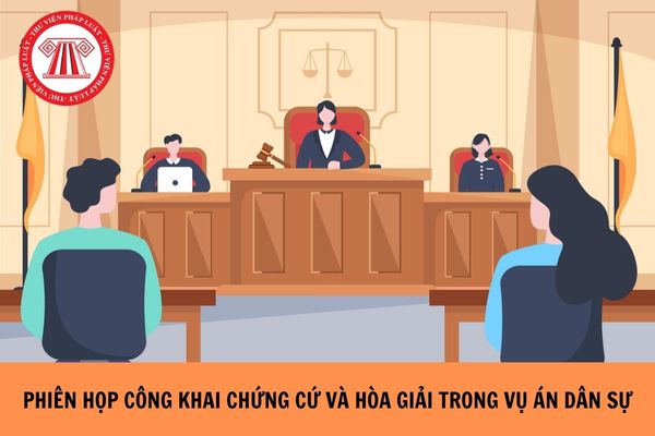 Có được tiếp tục phiên họp công khai chứng cứ và tiến hành hòa giải khi một bên đương sự vắng mặt trong vụ án dân sự không?